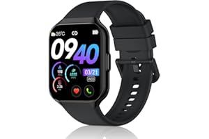 QCOQ® Smartwatch Uomo Donna, 1.96" Orologio Smartwatch con Effettua o Risposta Chiamate, 110+ Sport Smart Watch, Cardiofrequenzimetro/Contapassi/Sonno, Impermeabile IP68 Fitness Track per Android iOS