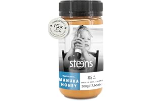Steens Miele di Manuka - MGO 85+ - Miele Manuka Multiflorale grezzo 100% certificato - Invasettato e sigillato in Nuova Zelanda - Manuka Honey - 500 g