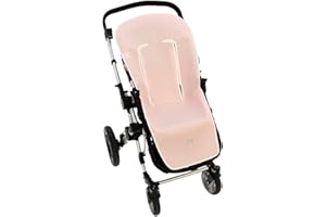 Funda de Verano para Silla Paseo Universal Rosy Fuentes- Colchoneta para Carrito Bebé- Transpirable-Compatible con Bugaboo, Jane, Concord, Baby Jogger, Bebecar…0-rosa