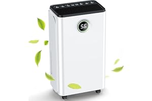 ARIBIO 12L/Day Dehumidifier for Home Smart Humidity Control, Digital Display, Laundry & Sleep Modes, 2L Water Tank & Drain Hose, 24H Timer, Child Lock, Low Noise Portable Air Dryer for Bedroom, Bathroom