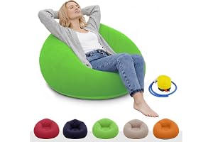 Yunlaishaocer uppblåsbar sittsäck med en pump, 103 x 60 cm uppblåsbar fåtölj, tvättbar luftsoffa Bean Bag, bärbar vikbar camp