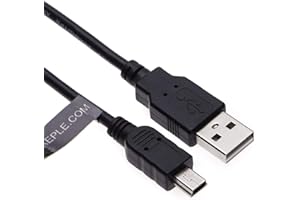KEPLE Mini USB Câble 5m Chargeur Compatible avec Garmin Nuvi 42 52 52LM 54LM 55LM 57LM 67LM 68LM 860, Garmin GPS Edge 200, 500, 510, 605, 705, 800, 810 | Sat Nav GPS Navigation En voiture Chargement