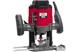 LUMBER JACK 1/4" Plunge Router, Electric Woodworking Power Trimmer, 1200W Variable Speed Hand Held Joiner Tool, Laminator Trimmer, Max Plunge Depth 55mm
