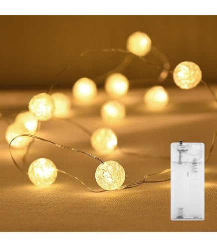 Guirlande Lumineuse Piles 40 LED 40 Boules De Noël IP 44 8 Effets D Brun 23929908