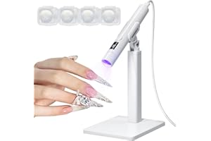 MUCOOS UV Mini Nail Lamp for Nail Glue, Nail Polish, Nail Stamp, UV LED Lamp for Gel Nails, Portable UV Lamp for All Nail Treatments, Includes Nail Lamp Base and Accessories