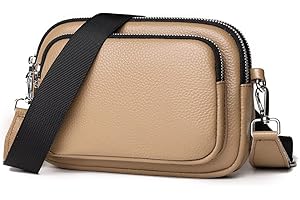 TIAASTAP Damen Handy Umhängetasche Echtes Leder Crossbody Bag Damen Handytasche zum Umhängen, Umhängetasche Damen Klein Moderne Taschen mit Breitem Schultergurt u 3 fächern