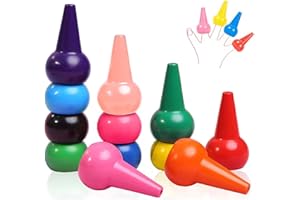 HAOUTDORY Pastelli Dita Baby Crayons,12 Pennarelli Matite Colorate,Pastelli per Bambini Impilabile,Sicurezza e Lavabilità non Tossiche per Neonati Bambino,Esercizio di Pittura per Toddler