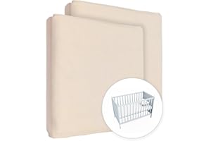 BABY COMFORT 2x lenzuola con angoli in jersey 100% cotone per lettino da 120 x 60 cm (crema)