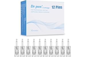 BESTAUTY Dr.pen A10 Cartucce 12 Pins - Confezione da 10 Aghi di ricambio usa e getta originali per penna Microneedling - per Dr. penna Ultima A10 Microneedling Electric Derma Pen (aghi da 12 pin, 10 pezzi)