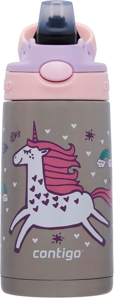 Contigo Gizmo Flip Unicorn Çelik Çocuk Suluğu 420 mL Pembe