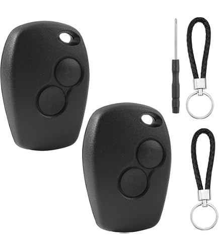 SUPALAN - Coque De Remplacement Pour Clé Voiture (2 Boutons) | Compatible Dacia Duster, Renault Clio, Opel Vivaro... | Avec Lame De Rechange