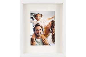 BD ART Shadow Box 3D 8x10x1 Inch, Display Box Photo Frames, White, Picture Frame with Wall and Tabletop, for Crafts, Photos, Souvenir, Baby Items, dried Flowers