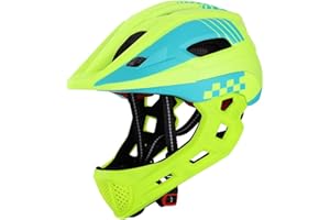AKEMAIO Casque de vélo pour Les Enfants 2-en-1 Casque Full Face VTT BMX Dirtbike Planche à roulettes avec Menton Amovible Garde