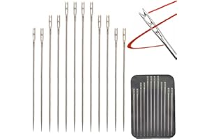 Retoo Aiguilles À Coudre Auto-Enfilables, Lot De 12 Pièces, Métal Résistant, Trois Tailles, Enfilage Facile, Couture À La Main, Pour Seniors Réparations Tissus Maison