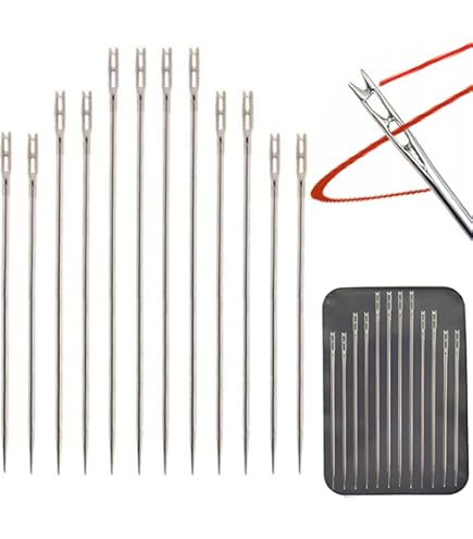 Lot De 25 Aiguilles à Coudre à Main - Tailleurs Variables Avec Ouverture Latérale Pour Enfilage Facile - En Acier Inoxydable - Avec Boîte En Bois De Rangement
