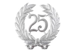 WALTER KUNZE Jubiläumszahl 25, Ø 41 cm, Silber, Jubiläumskranz