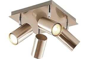 ‎LINDBY Lindby Strahler 'Joffrey' (Modern) in Alu aus Metall u.a. für Wohnzimmer & Esszimmer (4 flammig, GU10) - Deckenlampe, Deckenleuchte, Lampe, Spot, Wohnzimmerlampe