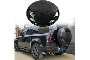 FTAPACCE Ersatzreifenabdeckung Portecor passend für Land Rover Defender 90 110 130 2-Türer 4-Türer 2020–2024 ABS-Kunststoff (schwarze Flagge)