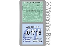 ASSURDHESIFS #Marque Française VD20-MB| Autocollant intérieur Pare-Brise | Porte Vignette Assurance Auto Allemande |Transfert Film décoratif | Pochette Adhésive Pare Brise emblème Logo étoile (Gris)