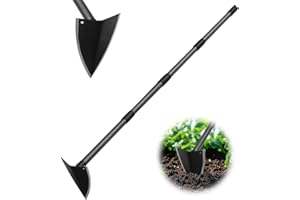 Harrms Garden Hoe, Heavy duty Weeding Hoe with handle 152cm, Garden Digging Hoe for Loosening, Aerating and Weeding, Adjustable Weeding Tool with Triangular Blade for Effortless Soil Cultivation