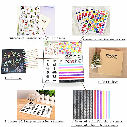   lbum de Foto  YAOHU Retro Cuero Adhesivo Autoadhesivo   lbum de Recortes Libro de Visitas de Boda con P  ginas Aniversario Navidad Valentines Cumplea  os Regalo Para Mam   Novia Ni  os  Medio