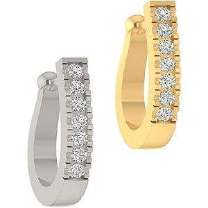 VAMA FASHIONS Clip on Nosepin Without Piercing Pressing Type Nose rings Stud for Women - Combo 2pcs Gold & Silver