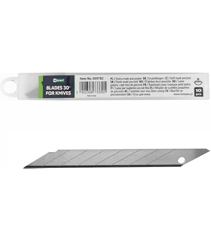 Craftelier - Confezione 10 Lame Di Ricambio Per Cutter 13,7 Cm Con Custodia - Larghezza 9 Mm, Acciaio Al Carbonio SK4 - 4
