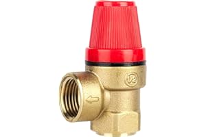 TICFOX Sicherheitsventil G1/2", Messing Überdruckventil, 3 Bar DN15 Gewindefeder-Hängendes Ofensicherheitsventil Entlüftungsventil für Trinkwasser, Öl, Gas