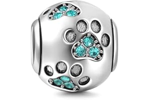YIRONG JEWELRY Charm in argento Sterling 925 a forma di zampa di cucciolo, ideale per un regalo di compleanno, compatibile con bracciali Pandora