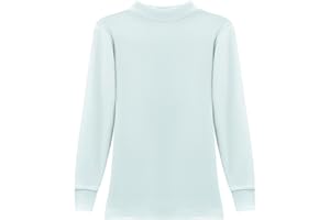 POWER FLOWER Haut Thermique Fille Manches Longues – sous-vêtement Polaire avec col Montant pour Temps Froid