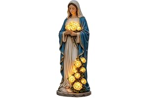 Générique Jungfru Maria Staty Solar Utomhus Solfigur Lampa | Utomhus jungfru Maria staty för trädgård uteplats veranda inomhus öppen spis kappa fönsterbräda semester