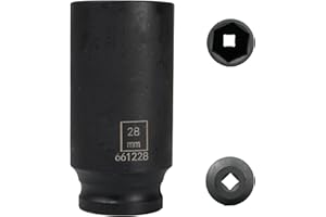 Flewdart bussola lunga esagonale 1/2" 28mm, chiave a bussola 28 mm 1/2, Lunghezza 78 mm, acciaio al cromo molibdeno, CR-MO (28mm)