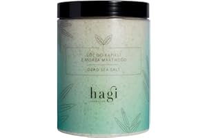Hagi Natural Sali da bagno del Mar Morto | Con olio di eucalipto e olio di lavanda | Cura della pelle Deterge, nutre, rilassa | 1200 g