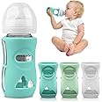 Azonee Silicone Sleeve for Avent Glass Baby Bottles – Anti-Breakage & Scratch-Proof Protector, Compatible with Philips Avent 8oz Glass Natural Baby Bottles, Bpa-Free(White, Blue & Green)