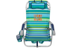 TECNOVOZ Silla Playa PLEGABLE Asas Tipo Mochila Tommy Bahamas 2000998 Amarillo /Azul /Piñas