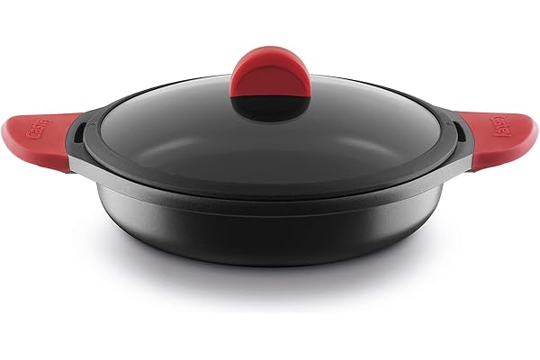CASTEY IR36 Mijoteuse à Induction 36 cm avec Couvercle, Aluminium Noir