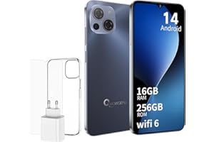 CWOWDEFU S18 Android 14 Ohne Vertrag Smartphone,16GB+256GB erweiterbar Handy Ohne Vertrag,Octa Core 6.58 "FHD+Glass Screen,48MP+24MP Kamera,4G Dual SIM Telefon,Face ID/NFC/GPS/OTG 2024 Edelstein Blau