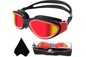 Winline Lunettes de natation à verres polarisés, Anti buée Anti UV Étanches Vision nette Réglage facile Pont souple, pour Hommes Femmes Adultes Adolescents