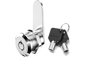 ZiYuya Cerradura tubular de leva con llave diferente, cerradura de buzón de correo, cerradura de armario, cerradura de armario, cerradura de cajón, cerradura de cajón, cerradura de aparador (25mm)