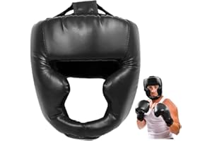 LNGJIN Protector de Cabeza para Entrenamiento,Casco de Boxeo para Adultos,Protector de Cabeza para Sparring Karate Taekwondo Artes Marciales,Casco de Boxeo de Piel,MMA Boxing Kickboxing Head Gear