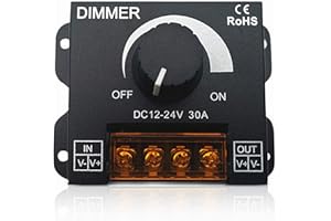 BOSTAR Dimmer 12V 24V 30A Controlador de regulador de un Solo Color LED para lámpara Cinta de luz Tira de LED Control de iluminación Brillo Negro