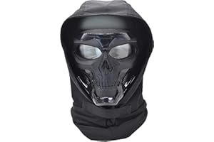 QJYZHAN Airsoft Crâne Masque De Protection Intégral Masque De Cagoule Réglable pour Les Sports De Plein Air CS Cosplay Masque De Crâne Tactique