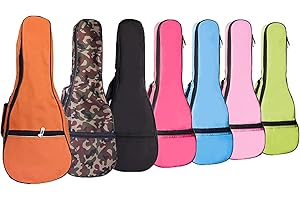 LONGTEAM Custodia per ukulele, 5 mm, in spugna, impermeabile, resistente, colorata, con custodia, Mimetico, For 21"" Soprano, Organizer per borse, YGLJB-001