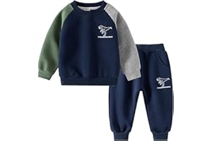 Volunboy Enfant Garcon Jogging Dinosaure Ensembles, Crew Neck Sweat et jogpant Deux pièces
