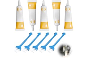 GJKLO 5 Stück 10g Weißes Lithiumfett, Mehrzweck Lithiumschmierfett mit Pinsel für Scharniere, Lager, Zahnräder, ideal für den Einsatz in der Automobil, Schiffs, Industrie