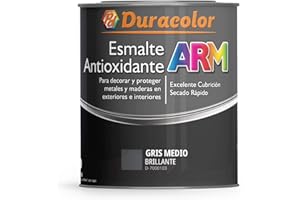 PD DURACOLOR Esmalte Antioxidante ARM - Color Gris Medio - 750 ml - Superficie Exterior e Interior - Acabado Brillante y de Rápido Secado - Excelente Dureza y Resistencia - Duracolor