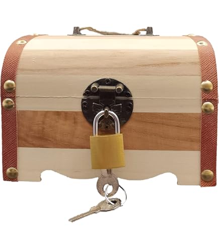 Vintage Holz Schatztruhe Mit Herzschloss - 14,5x10x10cm Retro Aufbewahrungskiste