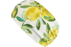 ‎WOLLHUHN Wollhuhn ÖKO Mädchen/Damen/Buben Cooles Elastisches Stirnband/Haarband Bequem Jersey Baumwolle Viele Motive 21215155 (Zitronen Creme/Gelb)