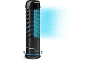 DR.PREPARE Oscillating Tower Fan, Portable Desk Fan with Touch Buttons, 3 Speeds and Timers, 70° Oscillation, Quiet Cooling, Personal Small Bladeless Fan for Bedroom Office Home, 16-Inch