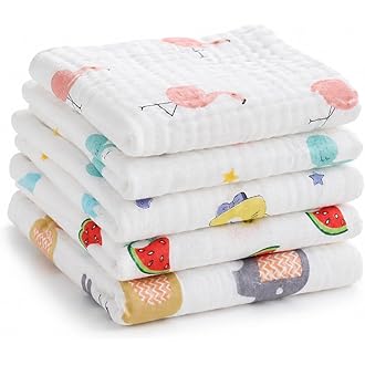 MOM CARE Muslin Cloth for New Born Baby, 6 Layer Reusab...